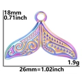 Regenbogen Edelstahl Fischschwanz Anhänger mit Maßen 18x26mm und Details zum Gewicht von 1,9g - Anhänger / Regenbogen