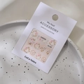 3D relief nail stickers with pink bows, pearls and floral patterns in model MJ-068 - MJ-068 Gold Stamping