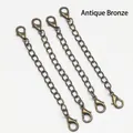 4er-Set bronzefarbene Verlängerungsketten mit doppelten Karabinerverschlüssen - 3 Zoll (1,2 g) / Cyan Bronze