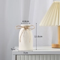 Matte cremefarbene Keramikvase mit Hanfschleife, minimalistischer Stil, Höhe 12,6 cm - Weiß Klein / Weiß