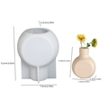 Moule en silicone pour vase rond plat avec dimensions pour moulage de pots en résine - Vase / Blanc
