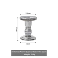 Smoke grey glass Roman column candle holder for taper candles, medium size 11cm height - Smoke Gray Medium
