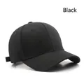 Classic black cotton baseball cap with structured panels and curved brim for men and women - Adjustable / Black