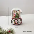 Miniature Christmas snow globe with Santa and tree on a decorative embossed resin base - Crystal Ball (Music Box)