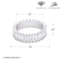 Specifiche delle dimensioni per anello in argento 925 con zirconi di qualità superiore 5A - Taglia US 7 / Argento