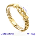Vintage gold plated stainless steel bracelet with engraved totem on transparent stand - Gold Style D (KB134517-BDJX)