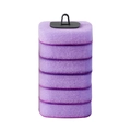 Pack of 6 purple disposable toilet brush refill heads with honeycomb sponge texture - Purple Refills (Lavender Scent)