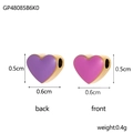 Detail showing front and back of 0.6cm purple and pink enamel heart pendants - Purple and Pink