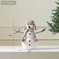 Pupazzo di neve natalizio in peluche con cappello a quadri e campanelli 40x20x14cm - A410-4 Pupazzo di Neve (Ornamento) / 40CM