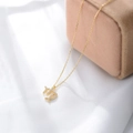 S925 silver gold Virgo constellation pendant necklace with shimmering small diamonds - Virgo Gold Plated