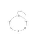 S925 sterling silver four-leaf clover bracelet with sparkling zircons and fine chain - 925 Silver / Silver