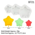 Three stars silicone mold for fondant and chocolate DIY with three size star samples - 2#B721 Grey (Star)