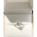 Elegant 1-carat high-carbon diamond ring with twisted silver band in a gift box - Ljz-40 [50 Minutes] / Adjustable Open