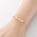 Gold-plated stainless steel chain bracelet with Babygirl gothic lettering pendant - 336-Babygirl