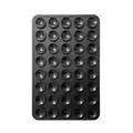 Black rectangular silicone suction cup pad with 40 mini grippers for phone cases - Double-Sided Style (80-Suction Cup) / Black