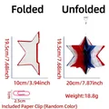 Independence Day red white and blue 3D honeycomb paper star party hanging decor - 20cm Red White Blue Star