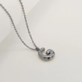 Polished silver bubble initial G pendant necklace with sleek stainless steel chain - Letter G / Silver