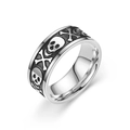 Vintage-Ring aus Titanstahl mit Totenkopf-Prägung für Herren und Damen, Gothic-Stil - US 6 / Totenkopf (8MM Schwarzöl)