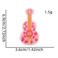 Detail of pink leopard print guitar embroidery patch showing size and weight specs - Guitar Style (18#)