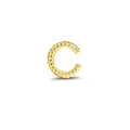 Polished gold S925 silver twisted C-shape ear cuff with elegant textured finish - Gold Color (1 Piece) (FDEH-043)