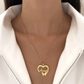 Collana in acciaio inox dorato con ciondolo a cuore, farfalla e nome Marziyeh - Marziyeh Lettera Farfalla Color Oro