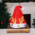 Luminous Christmas hat with golden sequin reindeer antlers and colorful glitter snowflakes - Adult Non-woven Gold Reindeer Antlers Hat