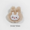 Detail of plush bunny accessory featuring embroidery and 6.5cm by 6cm dimensions - Open Back Patch / Khaki Rabbit