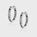 Eleganti orecchini a cerchio in argento sterling S925 con zirconi colorati vivaci - Orecchini a Cerchio in Zirconia Multicolore (KDP958)