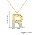 Two-tone R letter pendant necklace with gold and silver finish and dimensions - Two-tone R