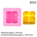 Rosa Silikonform mit 4 Mulden für Mini-Brot und Toast DIY-Backzubehör Sets - Stil B219 / Rosa