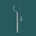 Portable 304 stainless steel toothpick with 7.5mm curved metal hook for cleaning - Single Long Round Pick