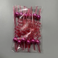 Pink disco mirror ball straws packaged in plastic wrap on a neutral surface - 12 Pcs/Bag / Pink