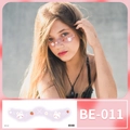 Cute bunny and strawberry face tattoo sticker BE-011 for creative New Year makeup look - Rabbit Strawberry Flower Style (BE-011)