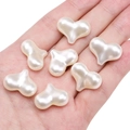 Glänzende perlweiße herzförmige Imitationsperlen für DIY-Schmuckherstellung - Stil 99 Herzform 22x16mm Cremeweiß 10 Stk./Packung