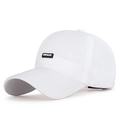 Cappellino da baseball bianco a asciugatura rapida con etichetta e cinturino elastico - Regolabile / Bianco