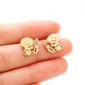 Minimalistische Gold-Ohrstecker in Baby-Form aus poliertem Edelstahl für Kinder - Gold