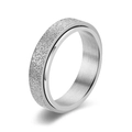 Men's 6mm silver spinner ring with matte sandblasted finish and polished inner band - 6mm Silver Frosted Spinner Ring