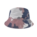 Detailed view of colorful tie-dye bucket hat with pink and navy blue cotton twill texture - M (56-58cm) / Tie-Dye Pink Blue