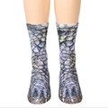 Detailed realistic crocodile claw print texture on high-quality cotton blend socks - Adult (40cm) / Dinosaur