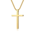 Minimalistische gouden titanium stalen kruishanger ketting met boxketting voor dames en heren - Halsketting (Inclusief Boxketting) / Goud