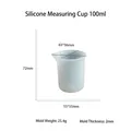 Translucent 100ml silicone measuring cup with 2mm thickness and 72mm height dimensions - 100ml Silicone Measuring Cup