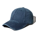 Classic washed dark blue baseball cap with vintage cotton canvas texture and 6-panel design - Adjustable / Navy Blue