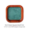 Small walnut wood square jewelry tray with dark green velvet lining 10x10cm - Dark Green 10*10cm Solid Wood Tray