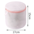 Cylindrical mesh laundry bag with pink zipper for delicates, 15x17cm protection bag - Nordic Pink Cylinder