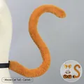 Camel plush cat accessory set featuring ears, bell collar, paws and a long curved tail - One Size / Meow Cat Tail-Camel