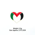 Heart-shaped Palestine flag enamel pin with gold metal edges, 2.3x2.3cm, weighing 5.3g - Heart