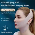 Masque lifting visage en V de couleur chair avec motif géométrique pour la mâchoire - Tissu en nylon haute élasticité / Gris Fleuri