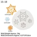 Witte sneeuwvlok siliconen mal voor fondant en chocolade met 4 geometrische patronen - Viergats Sneeuwvlok Stijl (15-18) / Grijs