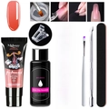 Kit polygel per unghie con gel estensione rosa naturale 15ml e slip solution 30ml - Rosa Naturale (PGP009)