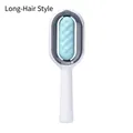 Blue and white manual pet hair remover tool for long hair version with ergonomic handle - Water Tank Style (Long Hair Blue)